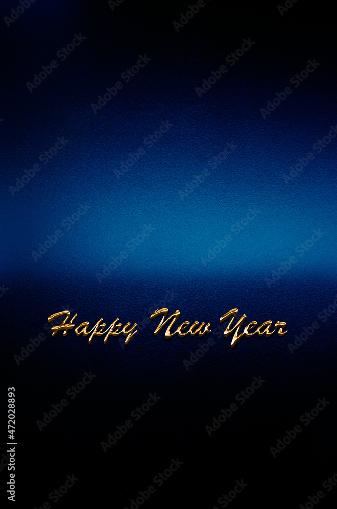 illustration on dark background with blue reflection written happy new year illustration on dark background with blue reflection written happy new year