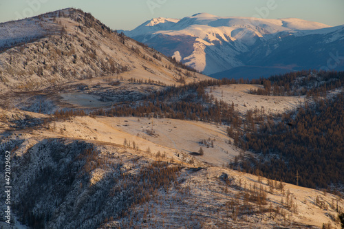 snow covered mountains