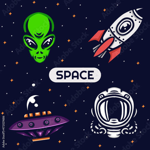 space doodle collection hand drawn design