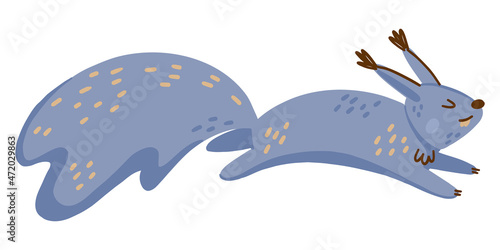 Illustration of an isolated squirrel on a white background. Kind personage.