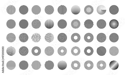 Set of Geometric Circle Shapes Vector Design. Collection of Cool Round Graphi Elements.