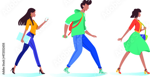 Young Woman and Man Walking