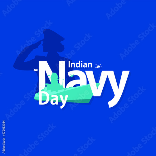 Conceptual Template Design for Indian Navy Day. Beautiful Typography of Indian Navy Day. Editable Illustration.