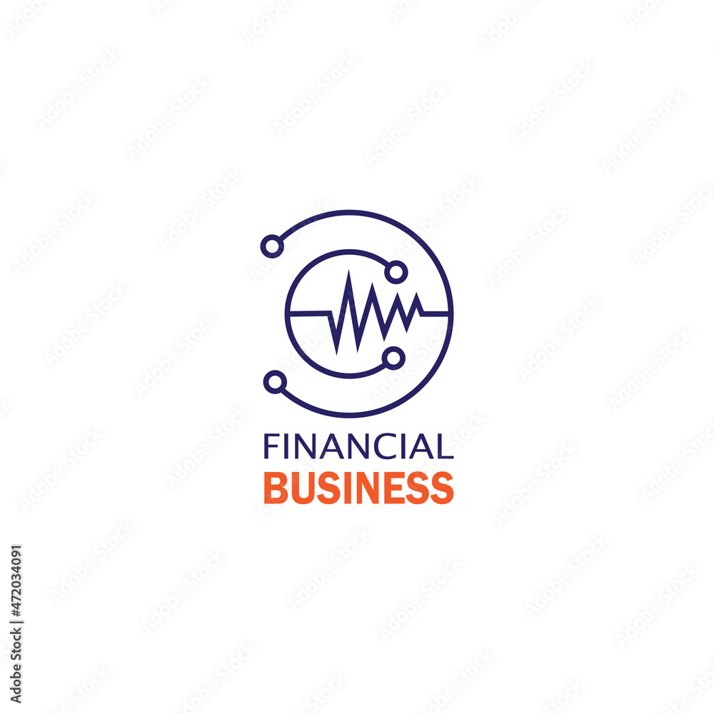 financial business logo illustration lines circle graphic design vector template