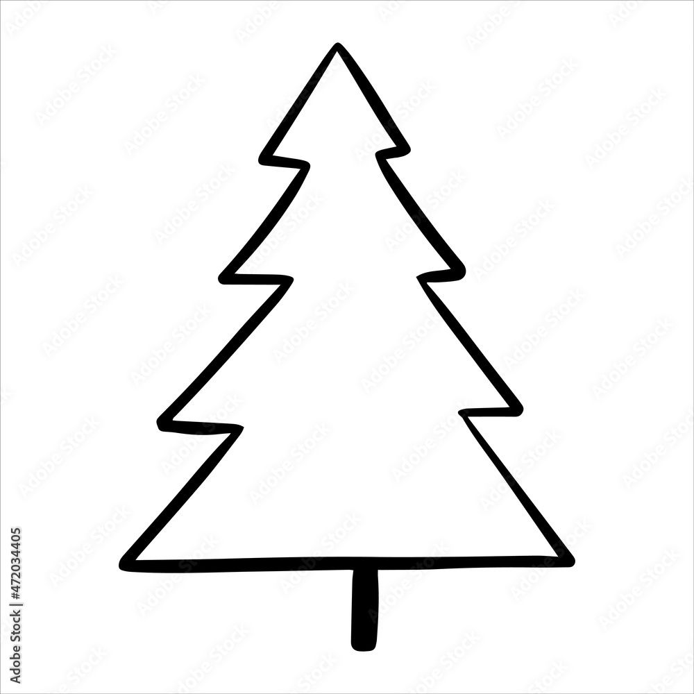 vector drawing in the style of doodle. Christmas tree. simple drawing of an abstract Christmas tree. vector drawing in the style of doodle. Christmas tree. simple drawing of an abstract Christmas tree.