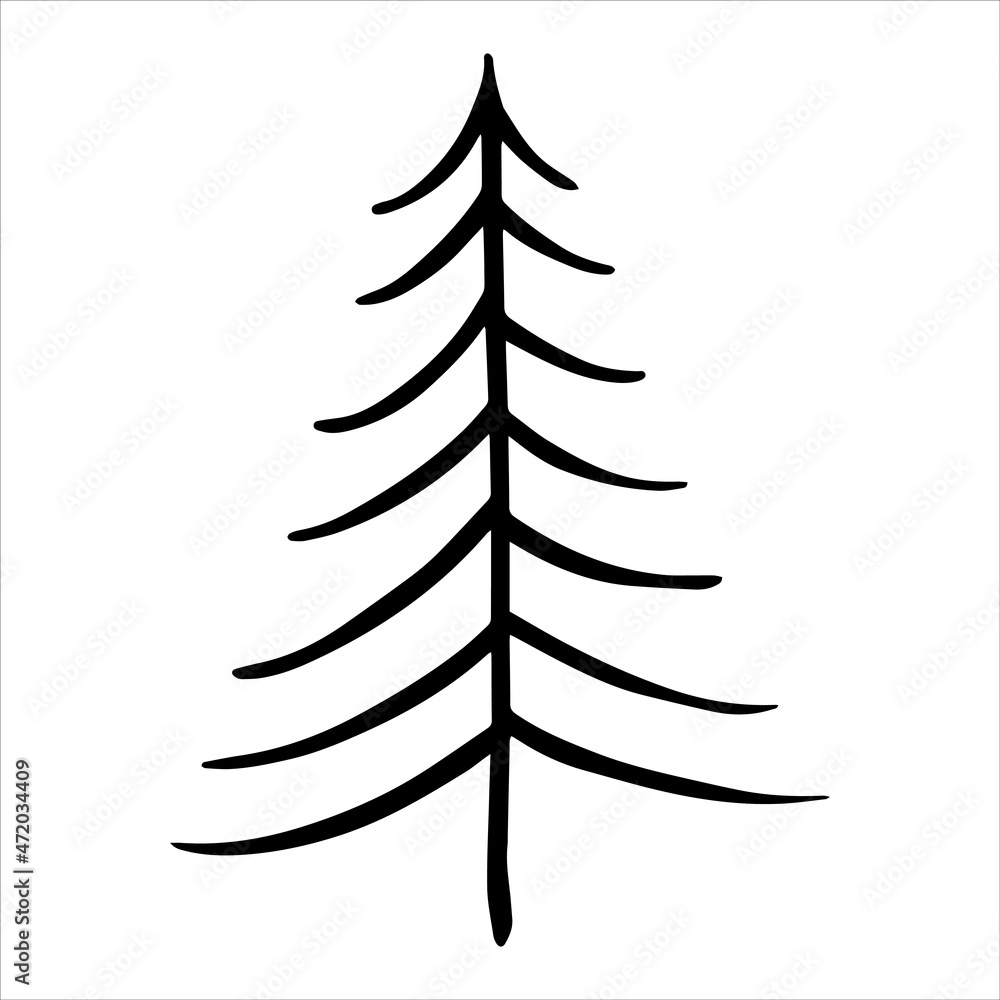 vector drawing in the style of doodle. Christmas tree. simple drawing of an abstract Christmas tree. vector drawing in the style of doodle. Christmas tree. simple drawing of an abstract Christmas tree.
