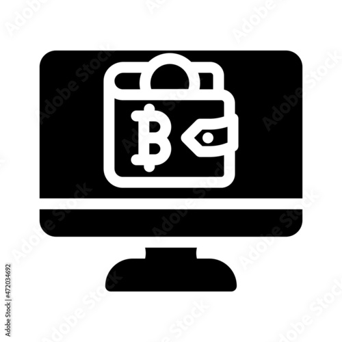 cryptocurrency digital wallet glyph icon vector. cryptocurrency digital wallet sign. isolated contour symbol black illustration