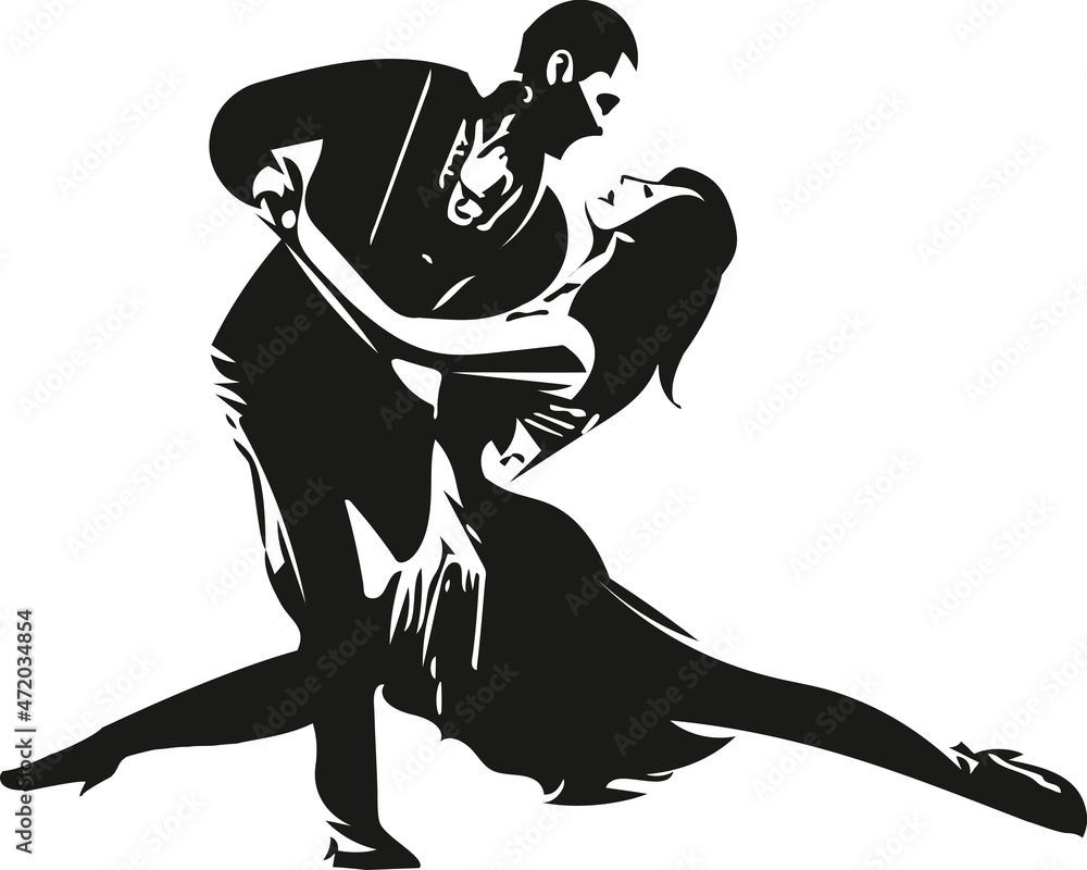 Fototapeta premium Latino Dancing couple illustration