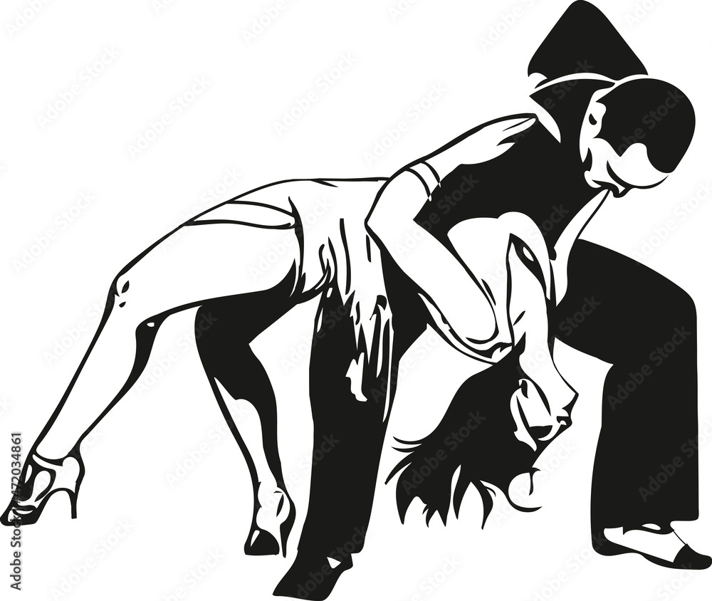 Latino Dancing couple illustration Latino Dancing couple illustration
