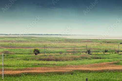 View of steppe and upper river Don in Russia. Beautiful summer landscape.