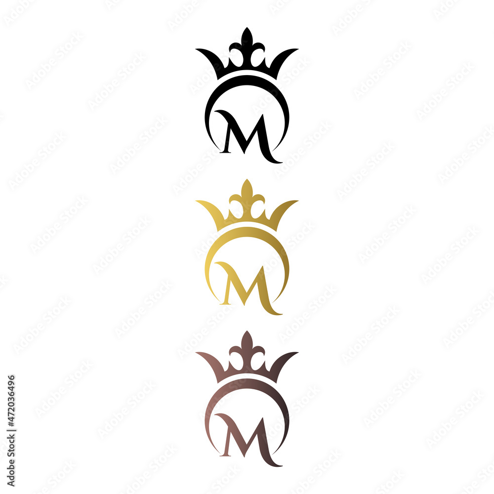 letter M with crown luxury logo letter mark free stock vector Stock ...