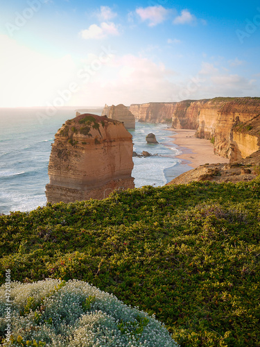 Twelve Apostles on the Great Ocean Road in Australia at sunset