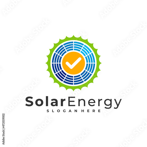 Check Solar logo vector template, Creative Solar panel energy logo design concepts