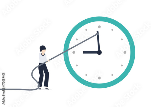 時間を巻き戻したい日本人女性のイラスト素材｜mayucolor02