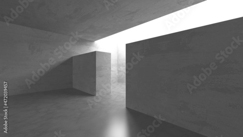 Abstract architecture background. Empty rough concrete interior