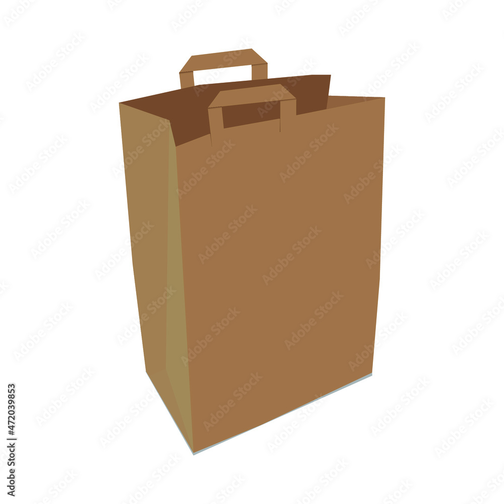 Brown paper grocery bag with handles Brown paper grocery bag with handles