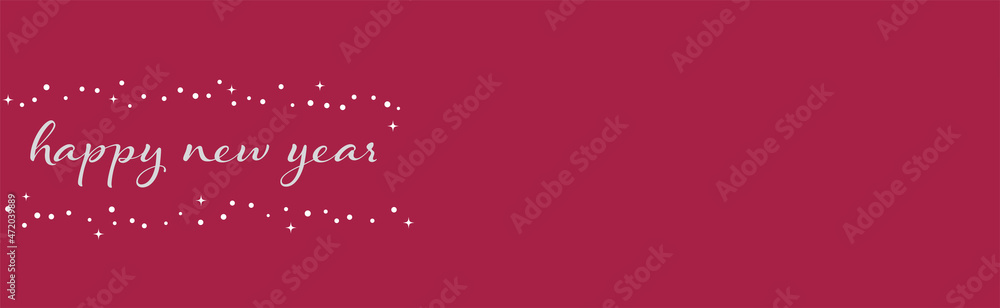Happy new year banner. Calligraphy text with snowflakes. Space for text. Vector illustration. Happy new year banner. Calligraphy text with snowflakes. Space for text. Vector illustration.