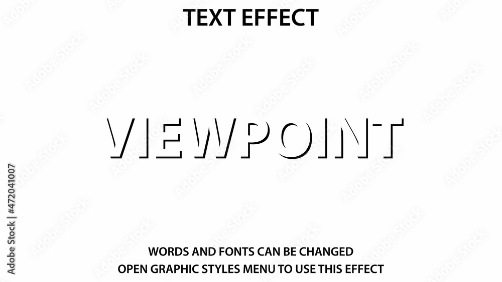 view point text effect.
Vector illustration.
Editable