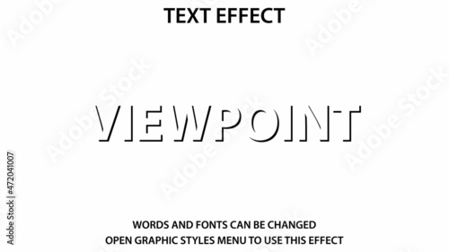 view point text effect. Vector illustration. Editable