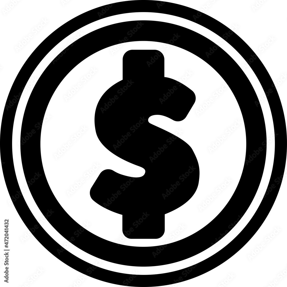 Metal money icon, gold coin, black silhouette. Highlighted on a white background. Vector illustration. A series of business icons. Metal money icon, gold coin, black silhouette. Highlighted on a white background. Vector illustration. A series of business icons.
