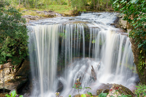 Waterfall at Phu Kradueng national park  Loei Thailand  beautiful landscape of waterfalls in rainforest