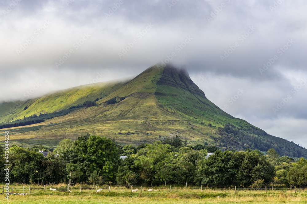 A cloudy Benwhiskin Mountain, Dartry Mountains, Yeats country, County Sligo, The Wild Atlantic Way, Ireland