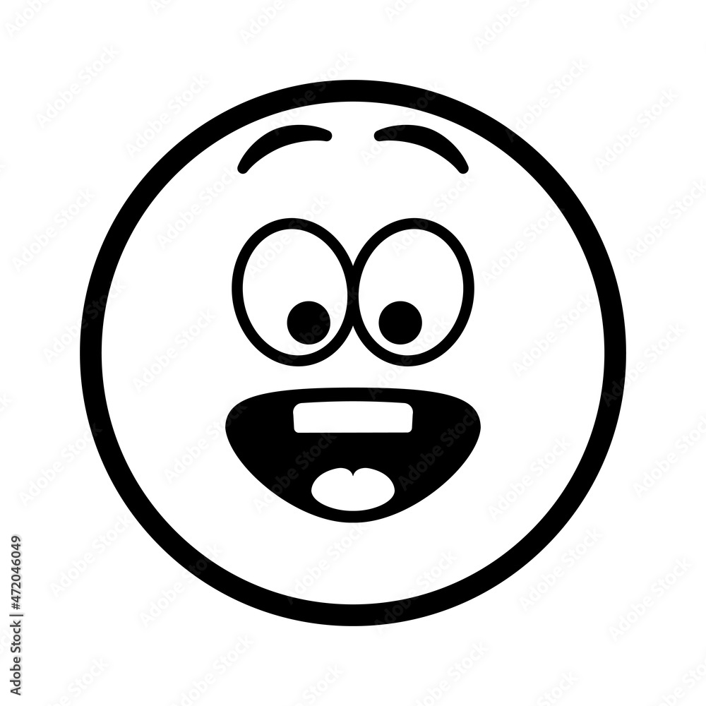 Fototapeta premium Smiley face. Emoji icon vector. Emoticon sign. Positive emotions. Vector illustration.