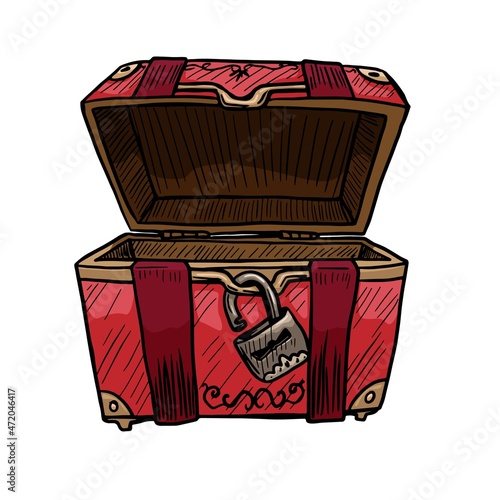 Treasure chest vector illustration isolated on white background