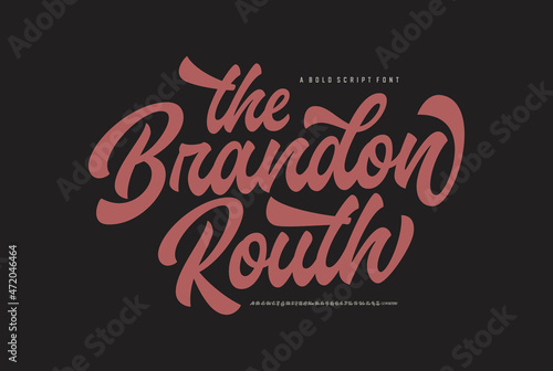 фотографія Tha Brandon Routh. Original Retro Script Font. Vector