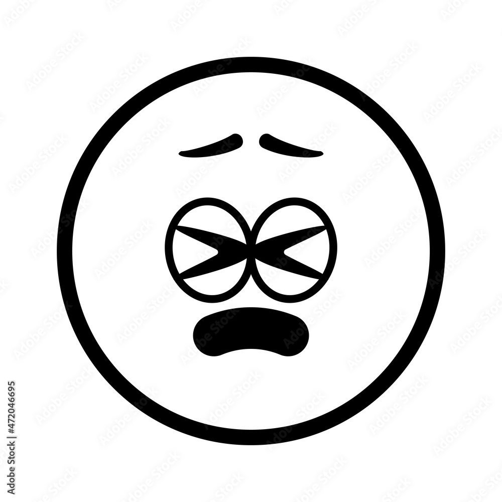 Sad surprised face. Emoji icon vector. Emoticon sign. Negative emotions. Vector illustration.