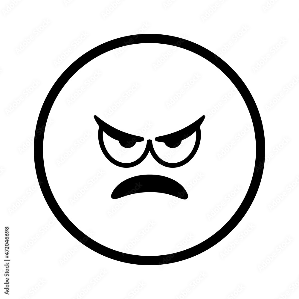 Sad surprised face. Emoji icon vector. Emoticon sign. Negative emotions. Vector illustration. Sad surprised face. Emoji icon vector. Emoticon sign. Negative emotions. Vector illustration.