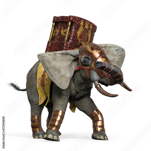 elephant warrior is angry side view