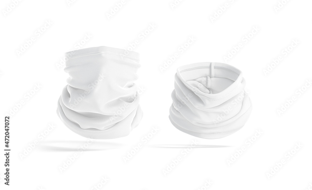 Εκτύπωση καμβά Blank white neck gaiter mockup, front view, no gravity