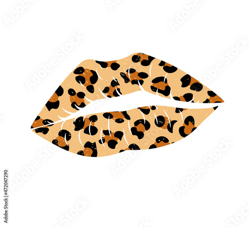 Cheetah lips kiss image. Clipart image