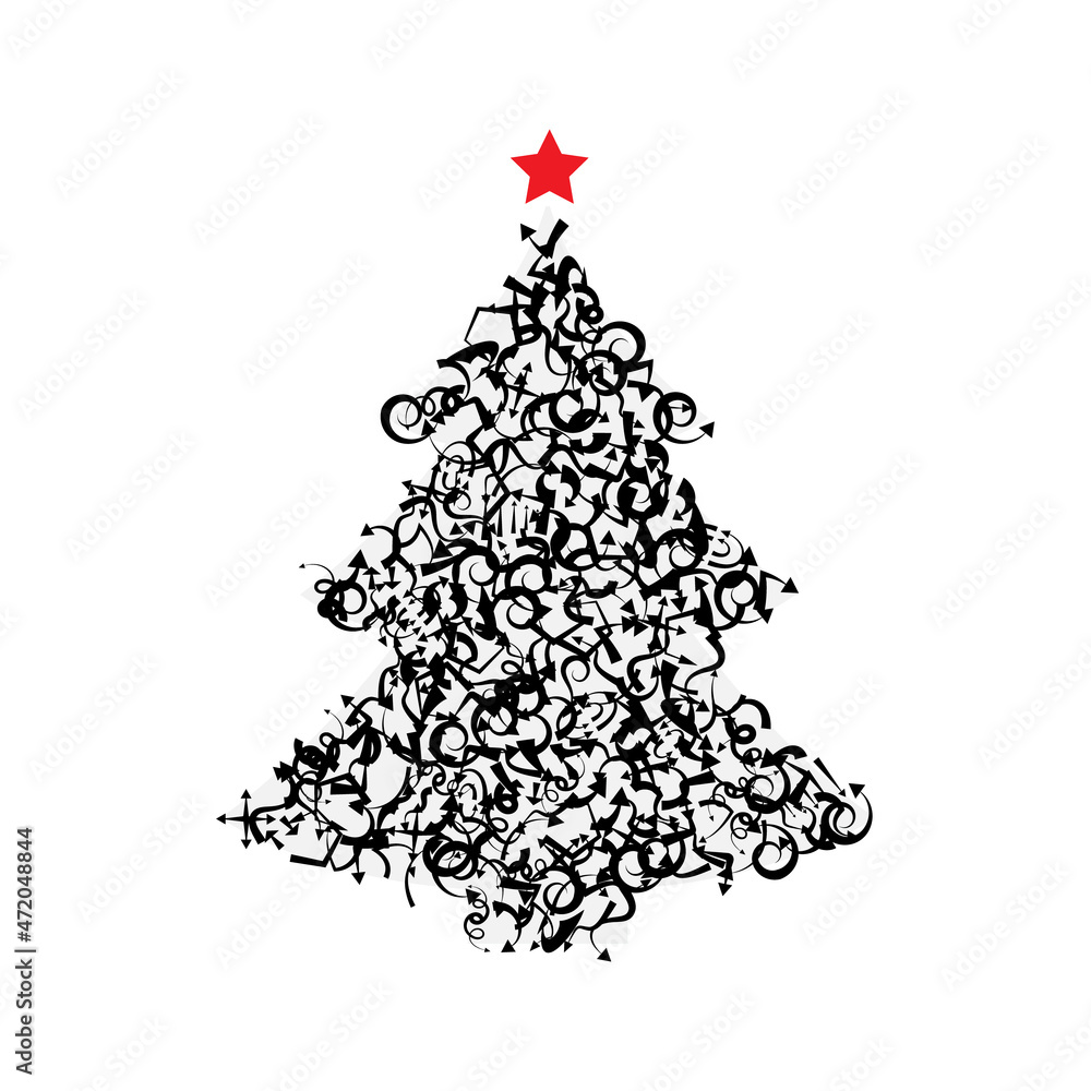 Christmas Tree Shape Made of Arrow Icons Christmas Tree Shape Made of Arrow Icons