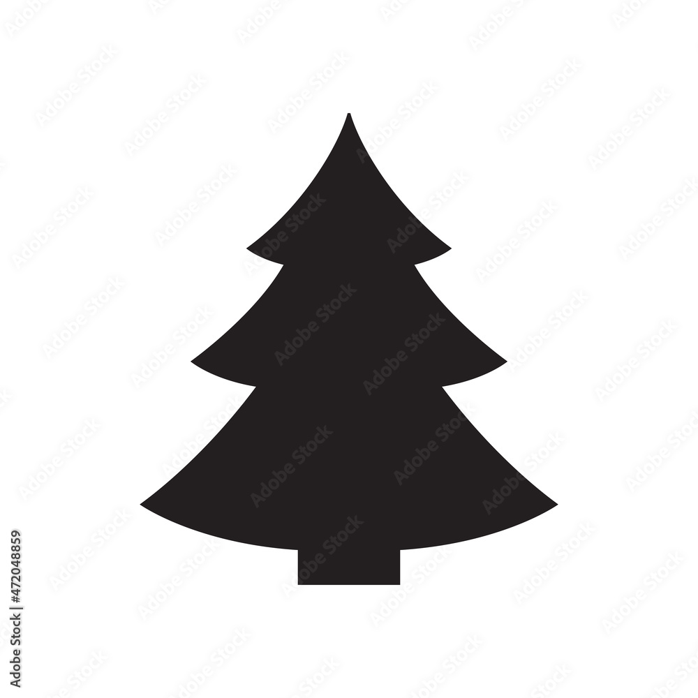 Christmas Tree Icon, Xmas Spruce Symbol Christmas Tree Icon, Xmas Spruce Symbol