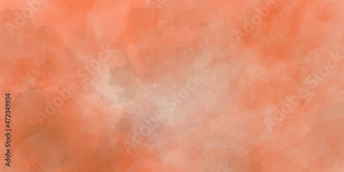  abstract watercolor orang vector background with color splashing on the paper. Abstract horizontal background