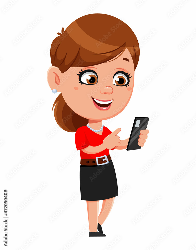 Cheerful businesswoman cartoon character Cheerful businesswoman cartoon character