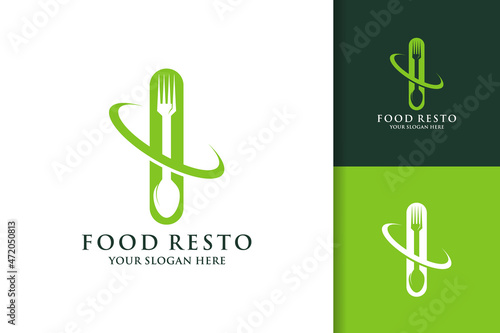 spoon fork letter I food restaurant inspiration logo