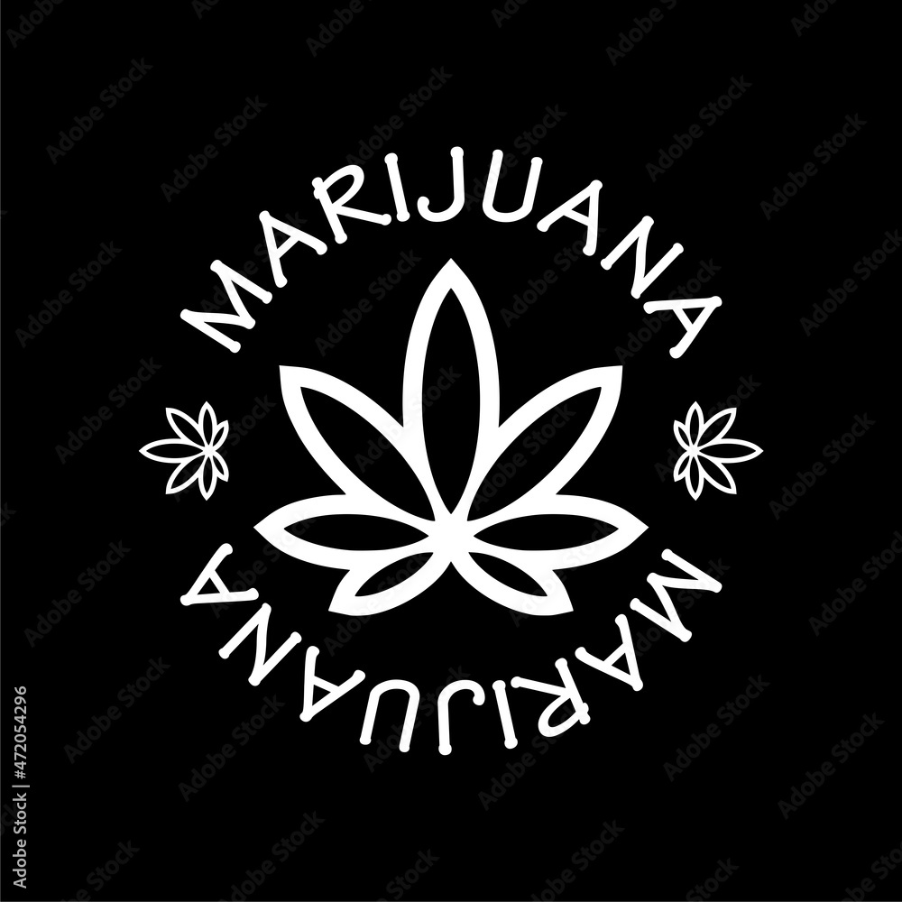 Marijuana icon isolated on dark background Marijuana icon isolated on dark background