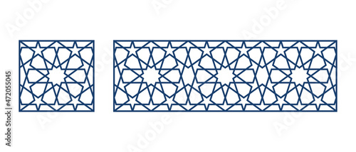 Template Islamic pattern for laser cutting or paper cut. Vector illustration.