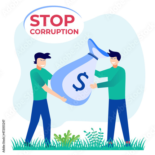 Illustration vector graphic cartoon character of anti corruption day