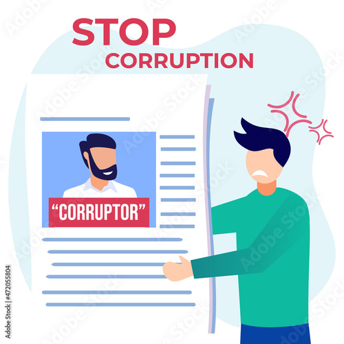 Illustration vector graphic cartoon character of anti corruption day