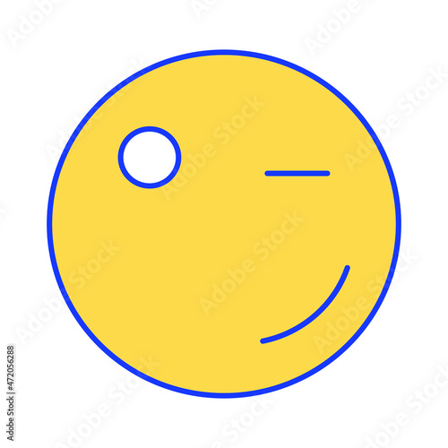 Winking Emoji Isolated Vector icon which can easily modify or edit


