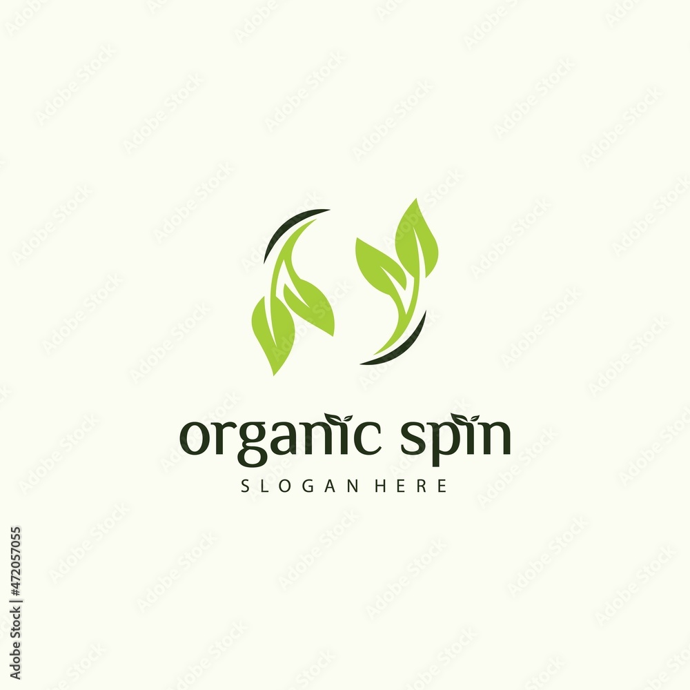 Round leaf vector logo design ecofriendly concept organic leaf logo luxury leaf graphic