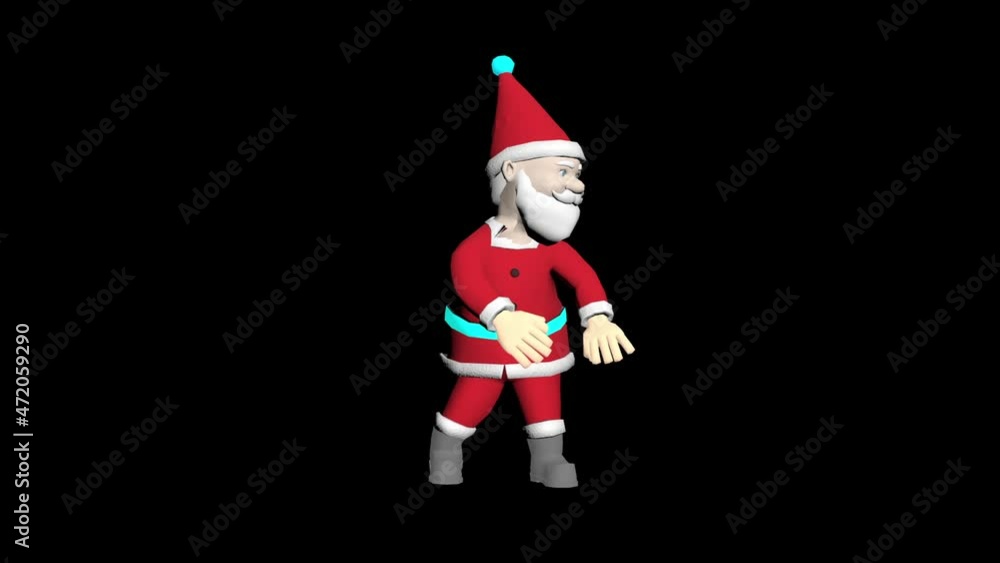 Santa Claus 3D animation. Merry Christmas cartoon animation. Santa Claus 3D animation. Merry Christmas cartoon animation.