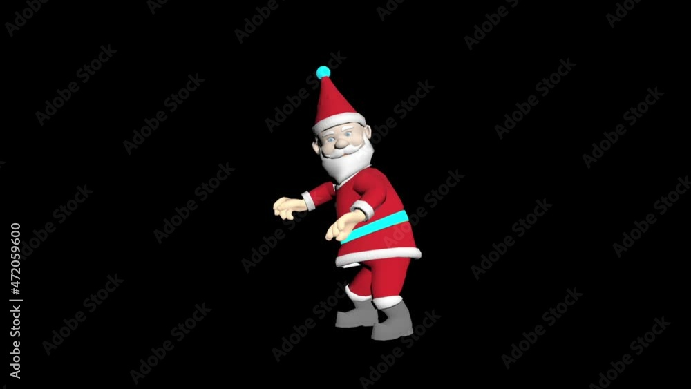 Santa Claus 3D animation. Merry Christmas cartoon animation. Santa Claus 3D animation. Merry Christmas cartoon animation.
