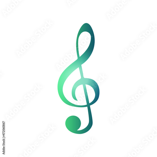 Treble Clef Western Music Note Colorful Isolated Vector