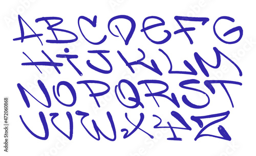 graffiti alphabet. Spray paint effect letters