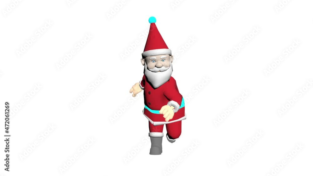 Santa Claus 3D animation. Merry Christmas cartoon animation. Santa Claus 3D animation. Merry Christmas cartoon animation.